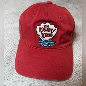 SpongeBob SquarePants Krusty Krab Red Dad Hat Baseball Cap Adjustable One Size